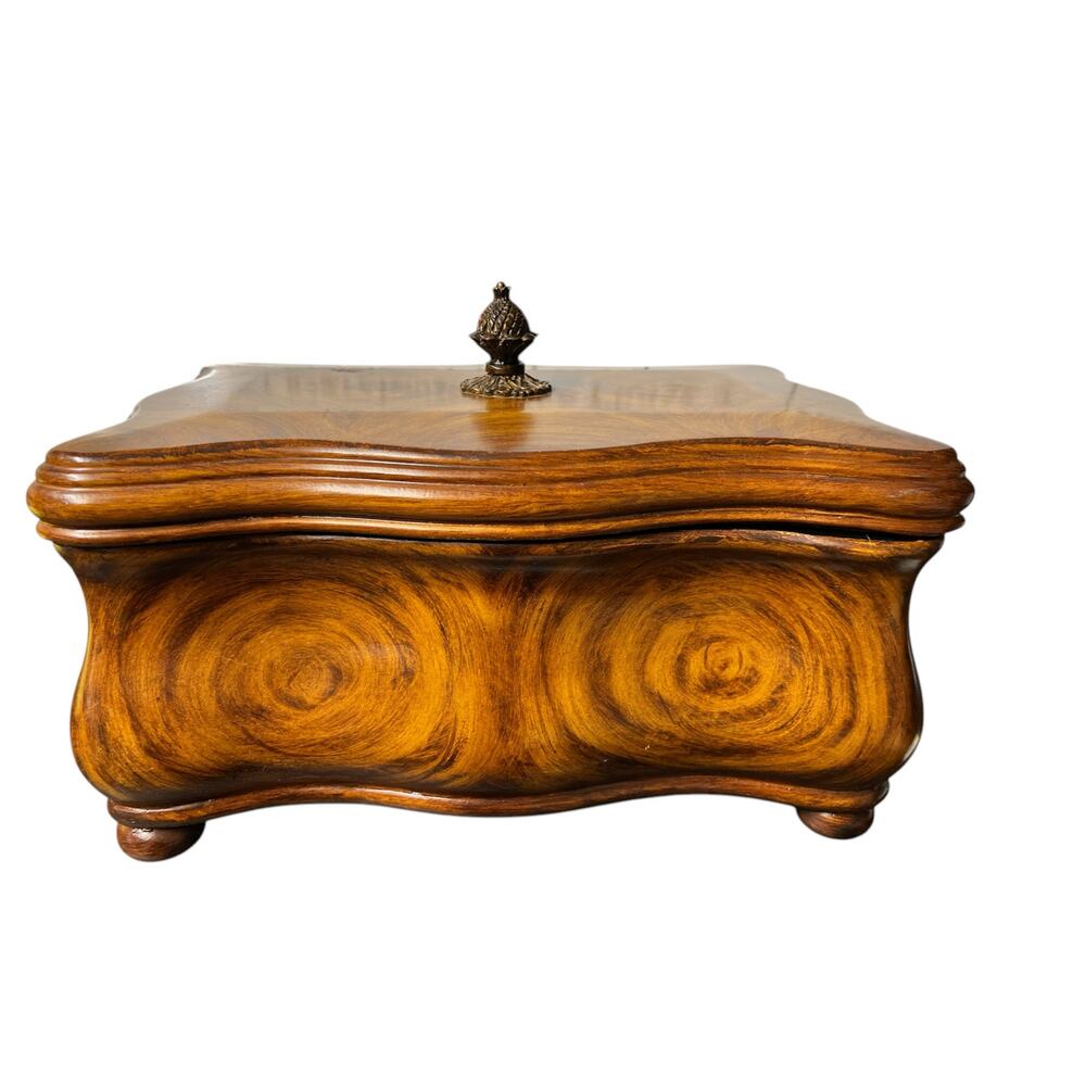 Large Vintage Box Hand Painted Wood